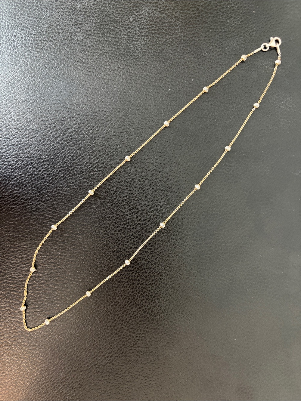 Delicate Gold Station Bead Necklace - Women Jewelry